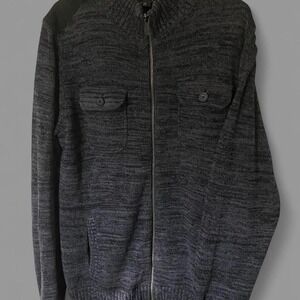 Men's Apt.9 black & grey zip up sweater with pockets